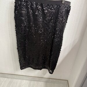 Tildon Black Sequin Pencil Skirt